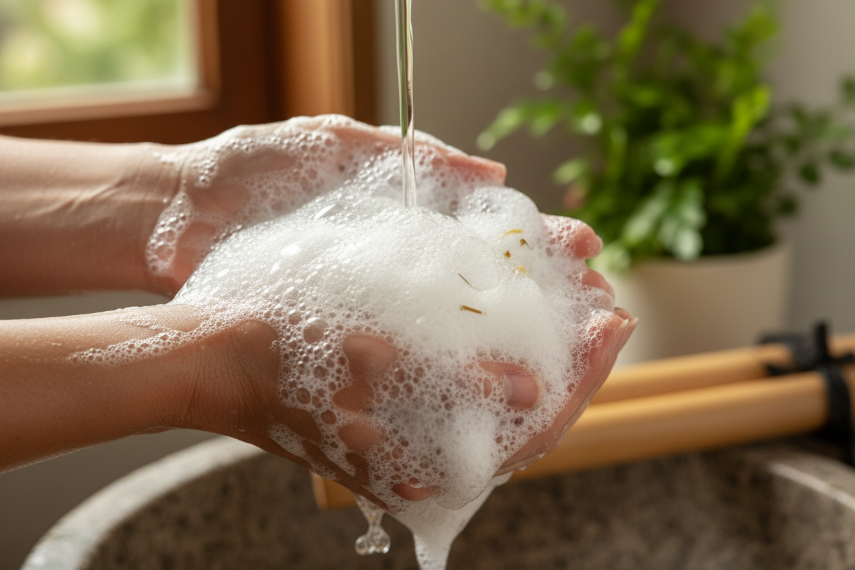 washing hands